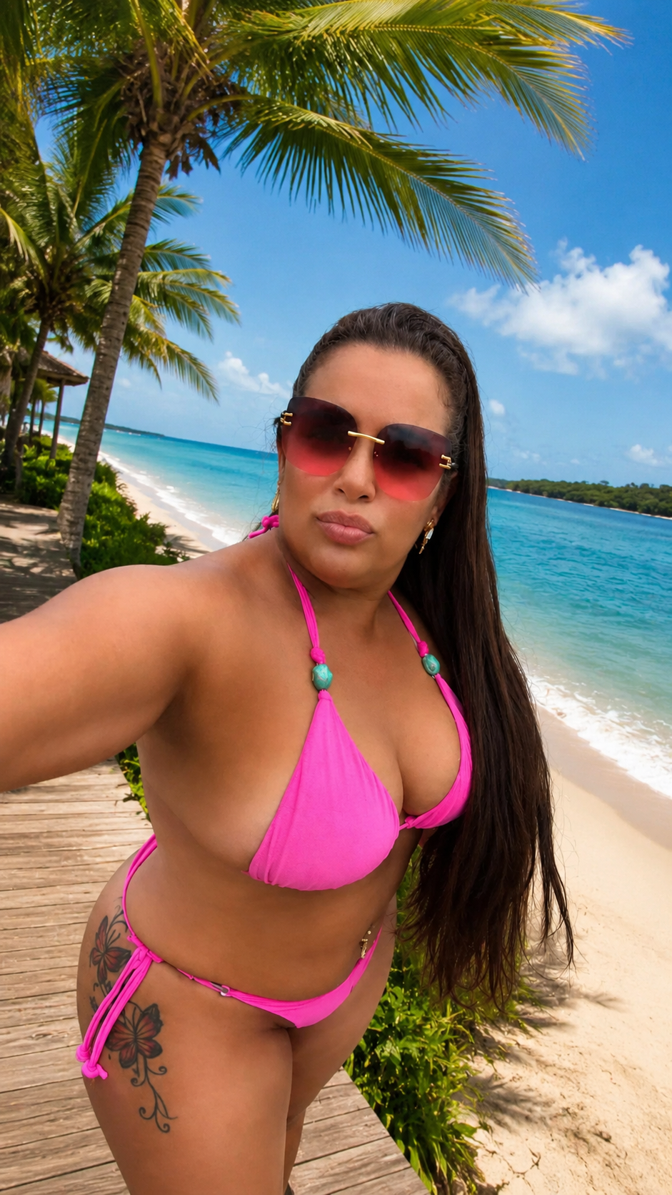 Maiô Plus Size Pink Neon Resort Premium